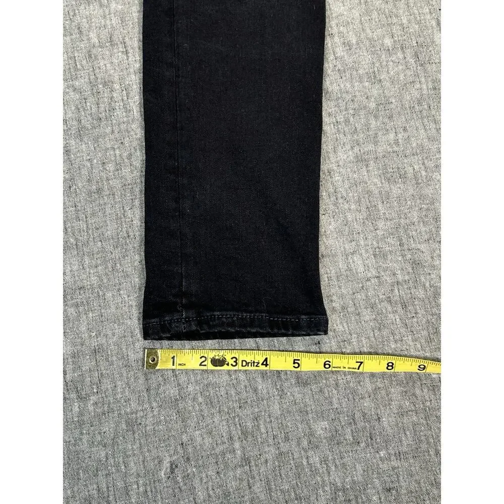 True Religion Rocco Moto Jeans Mens 28x34 Black Faded Relaxed Skinny Stretch